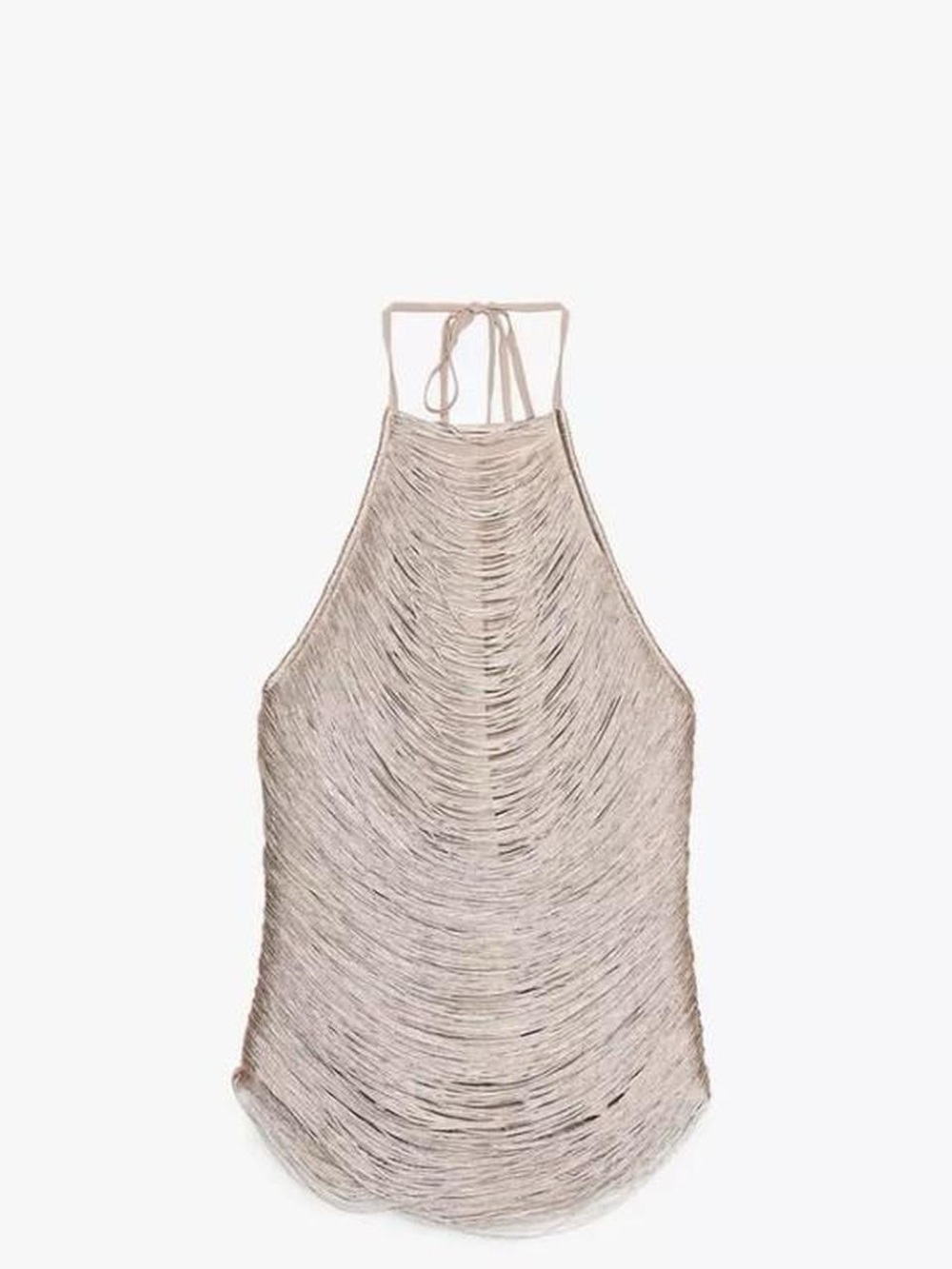 Zara Fringed Halter Top Pale Pink Size Small NWT - Picture 15 of 15